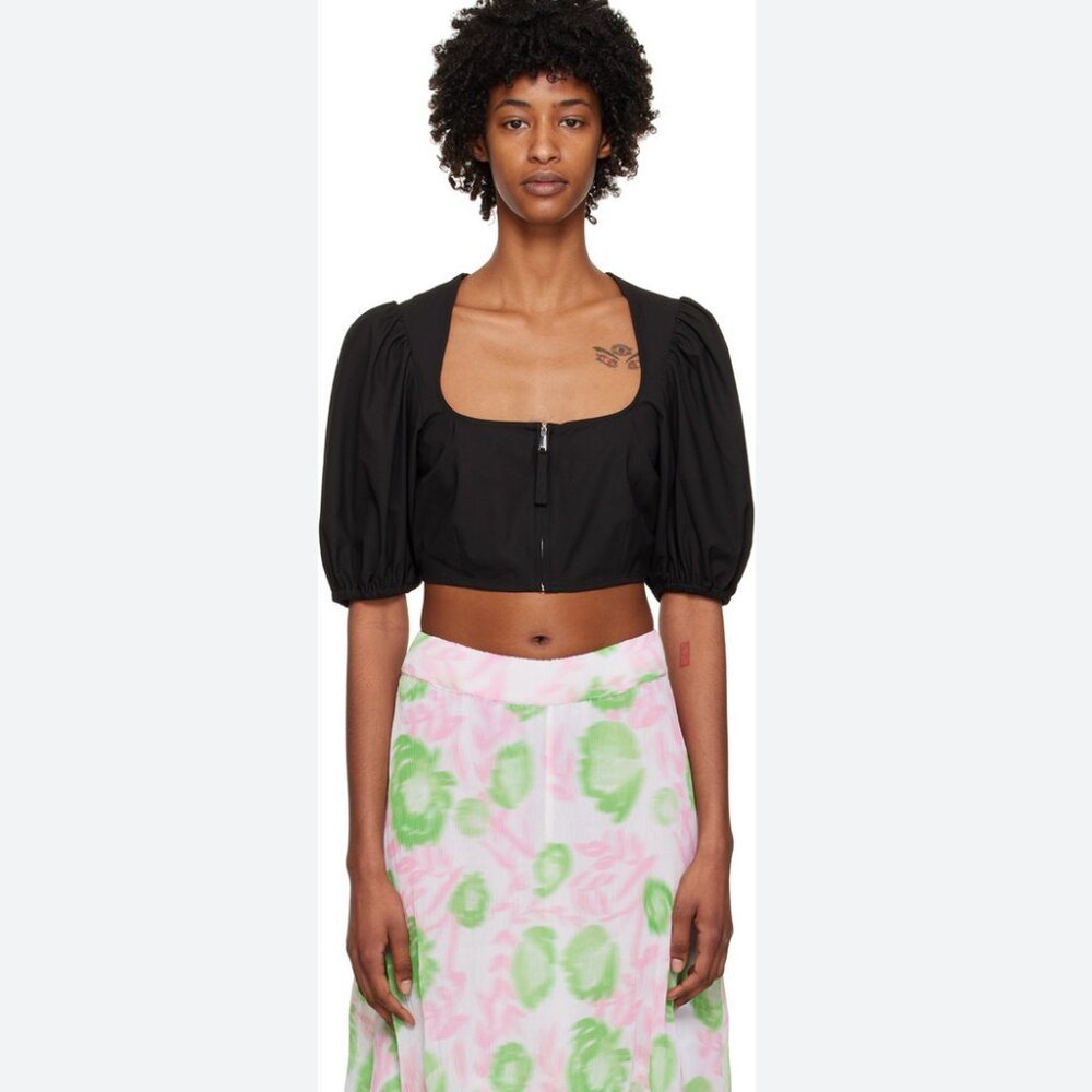 Ganni drapey melange top new 38/6